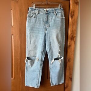 Abercrombie & Fitch Light Blue Ankle Straight Jeans